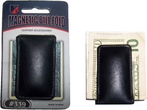 new leather money clip Credit card/ID holder wallet with a magnetic money clip - Image 4