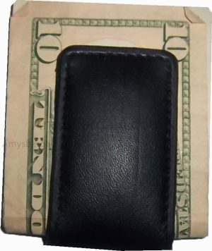 new leather money clip Credit card/ID holder wallet with a magnetic money clip - Image 5