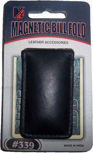 new leather money clip Credit card/ID holder wallet with a magnetic money clip - Image 7