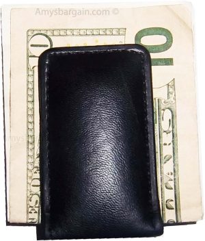 new leather money clip Credit card/ID holder wallet with a magnetic money clip - Image 8