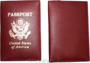 passport case leather passport cover red wallet credit card case id holder - Image 3