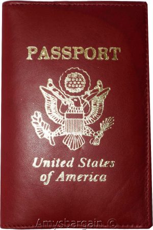 passport case leather passport cover red wallet credit card case id holder - Image 4