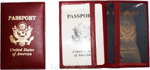 passport case leather passport cover red wallet credit card case id holder - Image 7