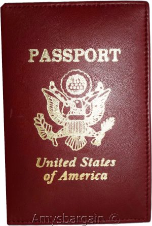 passport case leather passport cover red wallet credit card case id holder - Image 8