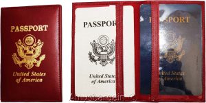 passport case leather passport cover red wallet credit card case id holder - Image 9