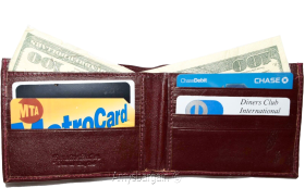 thin men's leather wallet 8 card slots 2 bill spaces thin bifold men's wallet