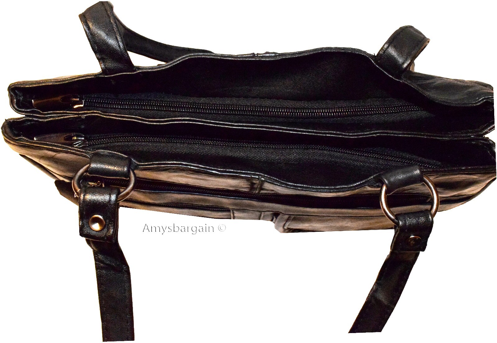 woman's leather Medium tote bag shoulder handbag day bag new 2 strap Tote bag - Image 11