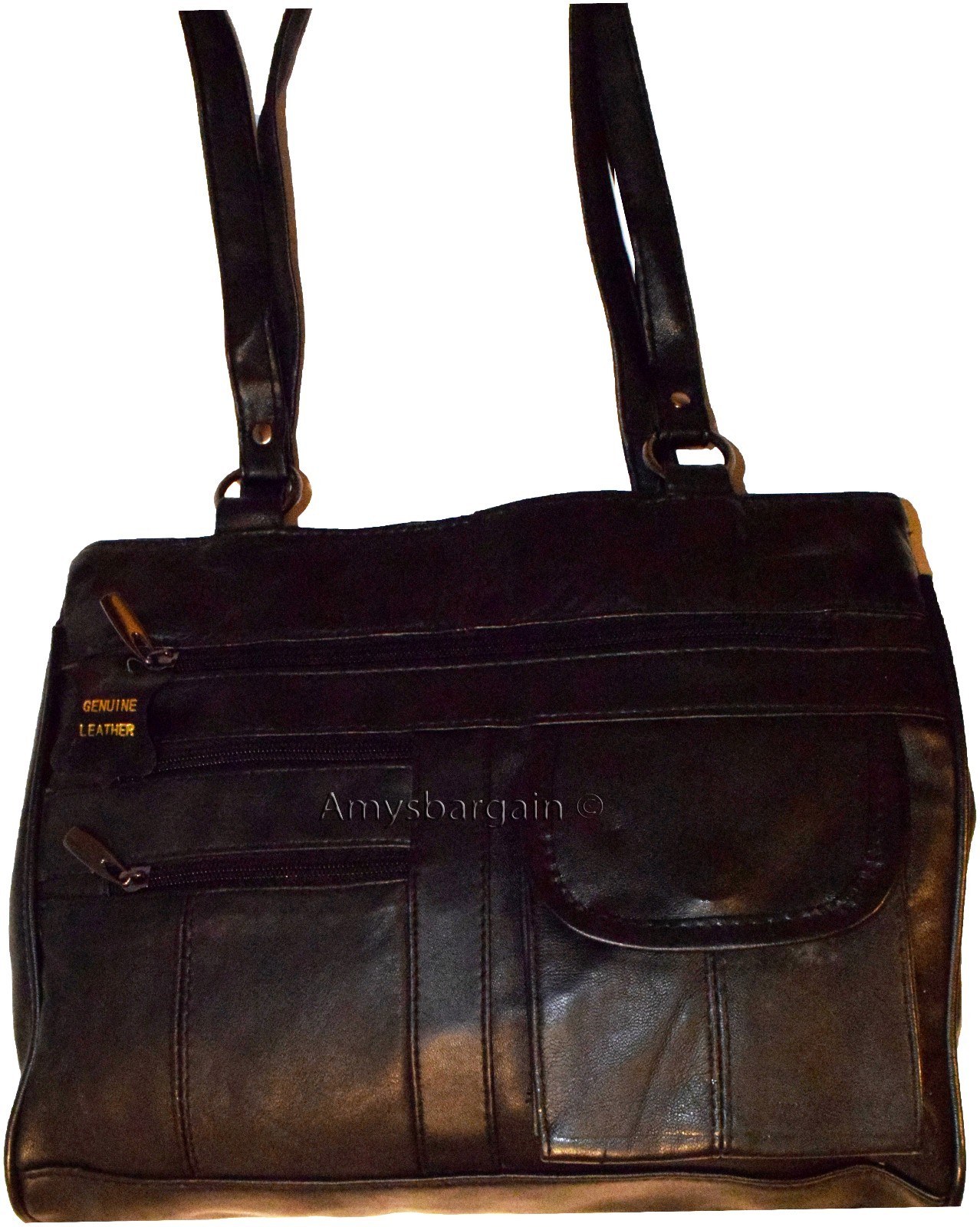 woman's leather Medium tote bag shoulder handbag day bag new 2 strap Tote bag - Image 4