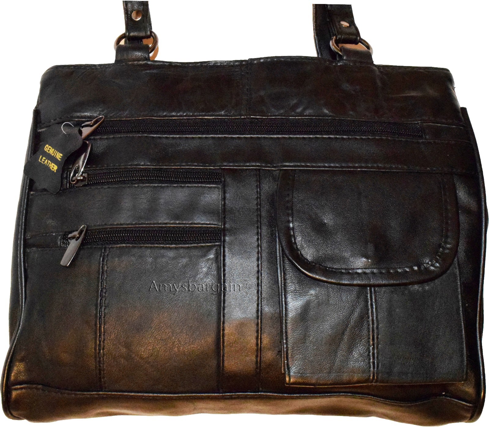 woman's leather Medium tote bag shoulder handbag day bag new 2 strap Tote bag - Image 10