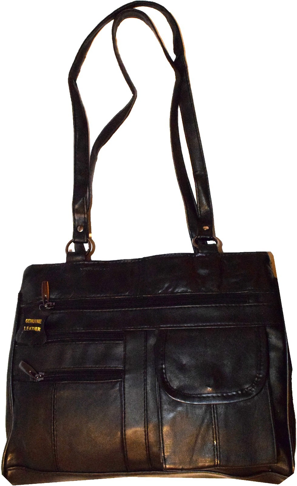 woman's leather Medium tote bag shoulder handbag day bag new 2 strap Tote bag