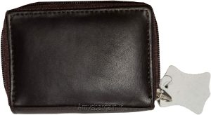 women’s leather accordion wallet brown credit card holder 2 zipper purse wallet - Image 12