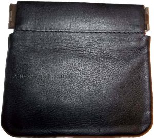 2 New Black Leather Squeeze change purse metal framed squeeze Coin Change Case - Image 8
