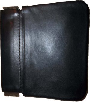 2 New Black Leather Squeeze change purse metal framed squeeze Coin Change Case - Image 9