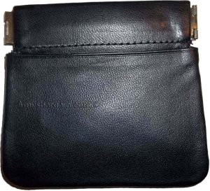 2 New Black Leather Squeeze change purse metal framed squeeze Coin Change Case - Image 10