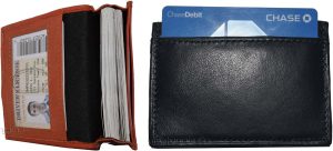 2 women men's Leather Business Credit Card ID card case fifty cards holder bnwt