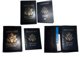 3 New USA Leather passport case wallet credit ATM card case ID holder BN