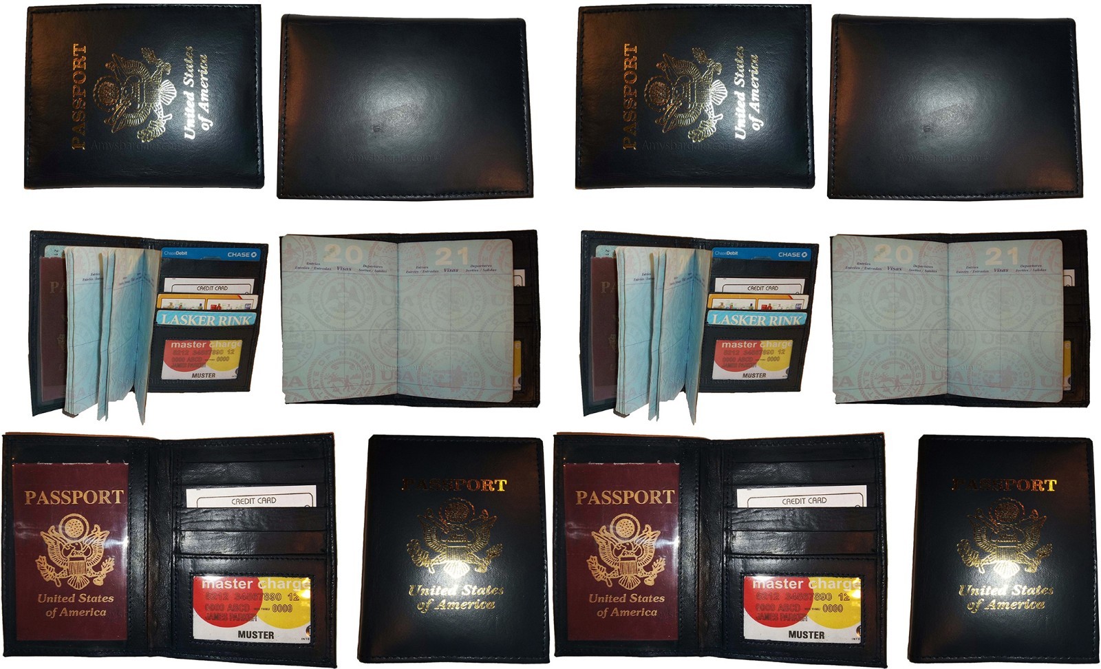 4 New USA Leather passport case wallet credit ATM card case ID holder Brand New - Image 13