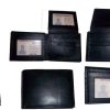 6 Man's Leather black wallet 12 credit card Holder 2 ID 2 Bifold slots Unbranded