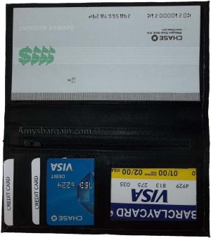 6 New Women/Man's Leather Checkbook Wallet 4 bill pockets 1 zip pocket 7 card ID - Image 12