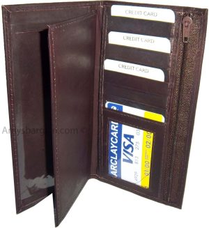 Checkbook wallet Leather Checkbook cover. Credit card wallet zip change purse BN - Image 12