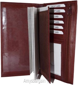 Checkbook wallet Leather Checkbook cover. Credit card wallet zip change purse BN - Image 3