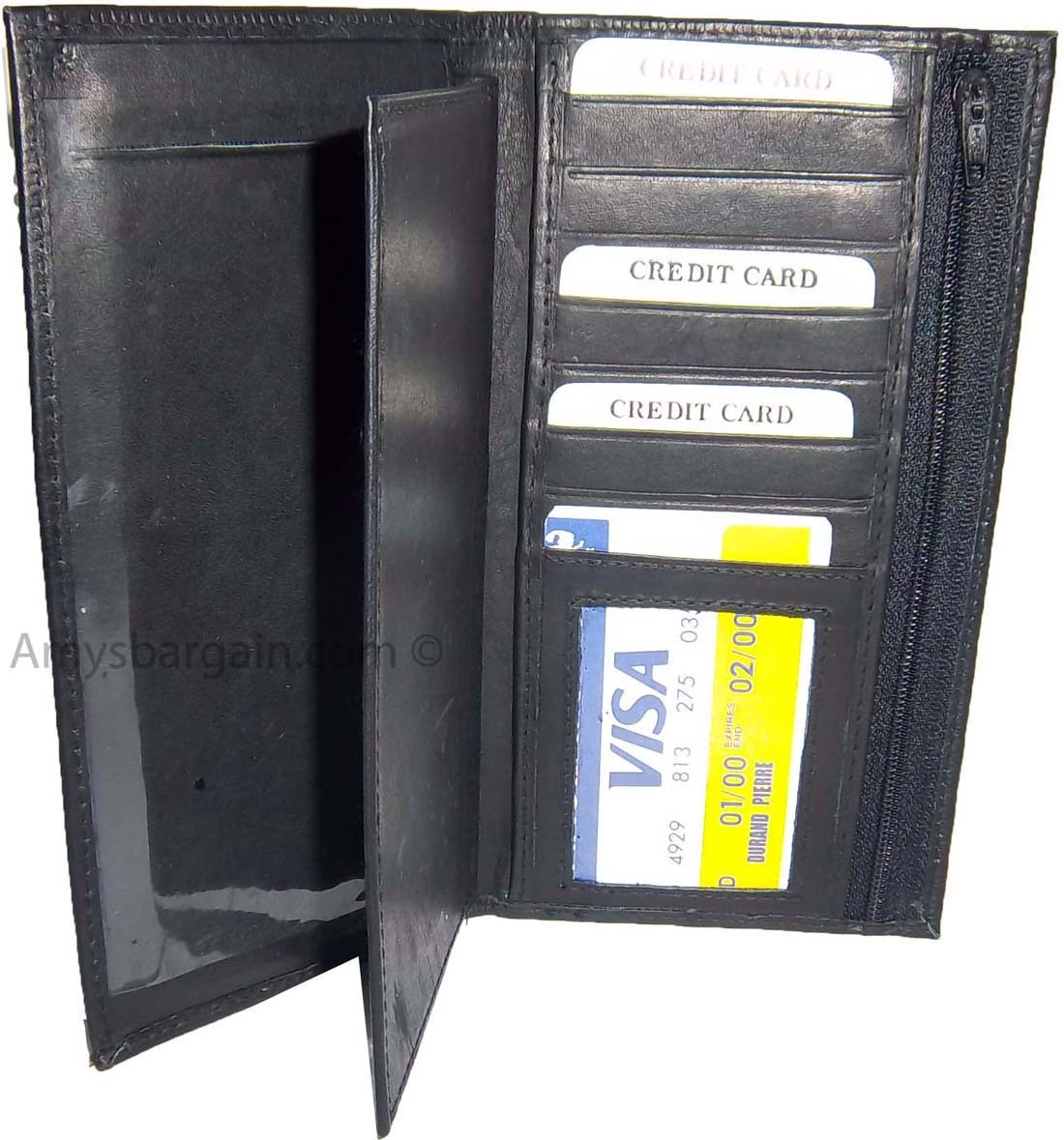 Checkbook wallet Leather Checkbook cover. Credit card wallet zip change purse BN - Image 4