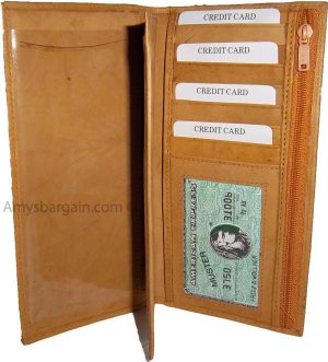 Checkbook wallet Leather Checkbook cover. Credit card wallet zip change purse BN - Image 6
