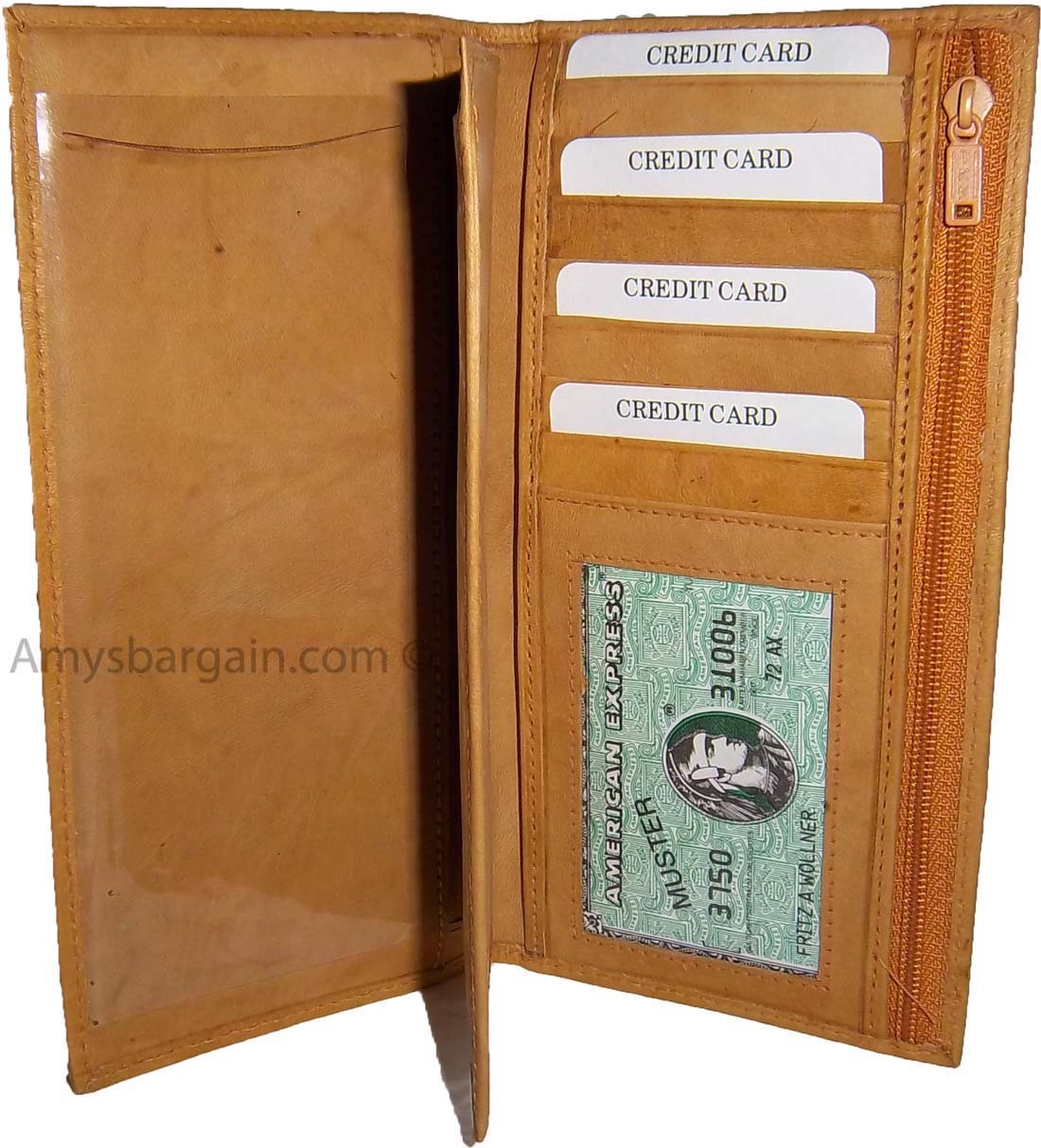 Checkbook wallet Leather Checkbook cover. Credit card wallet zip change purse BN - Image 6