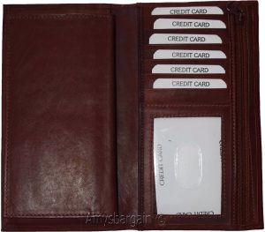 Checkbook wallet Leather Checkbook cover. Credit card wallet zip change purse BN - Image 7