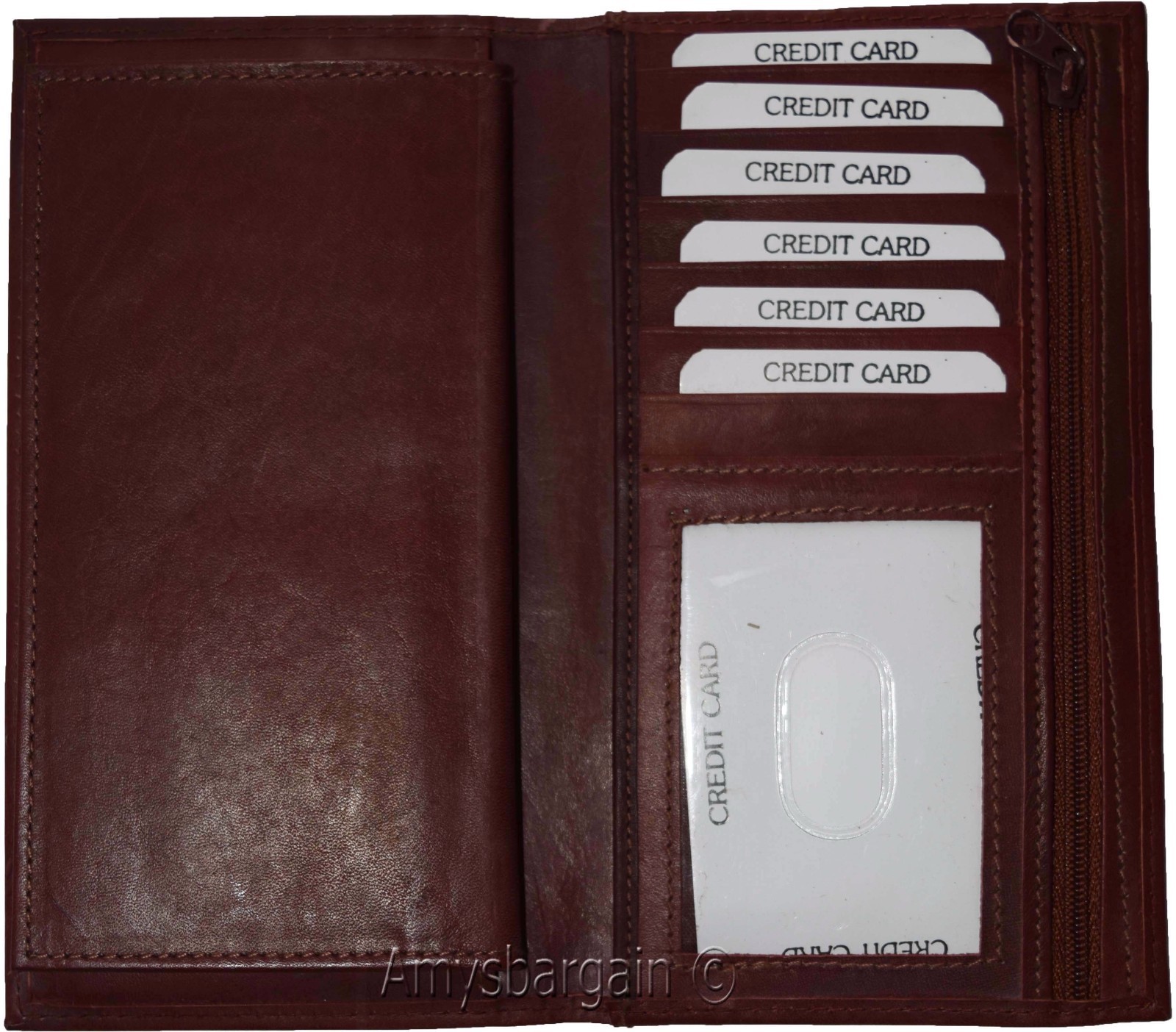 Checkbook wallet Leather Checkbook cover. Credit card wallet zip change purse BN - Image 7