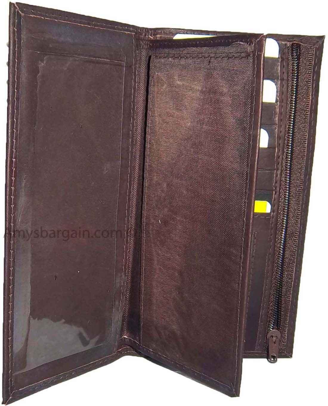 Checkbook wallet Leather Checkbook cover. Credit card wallet zip change purse BN - Image 8