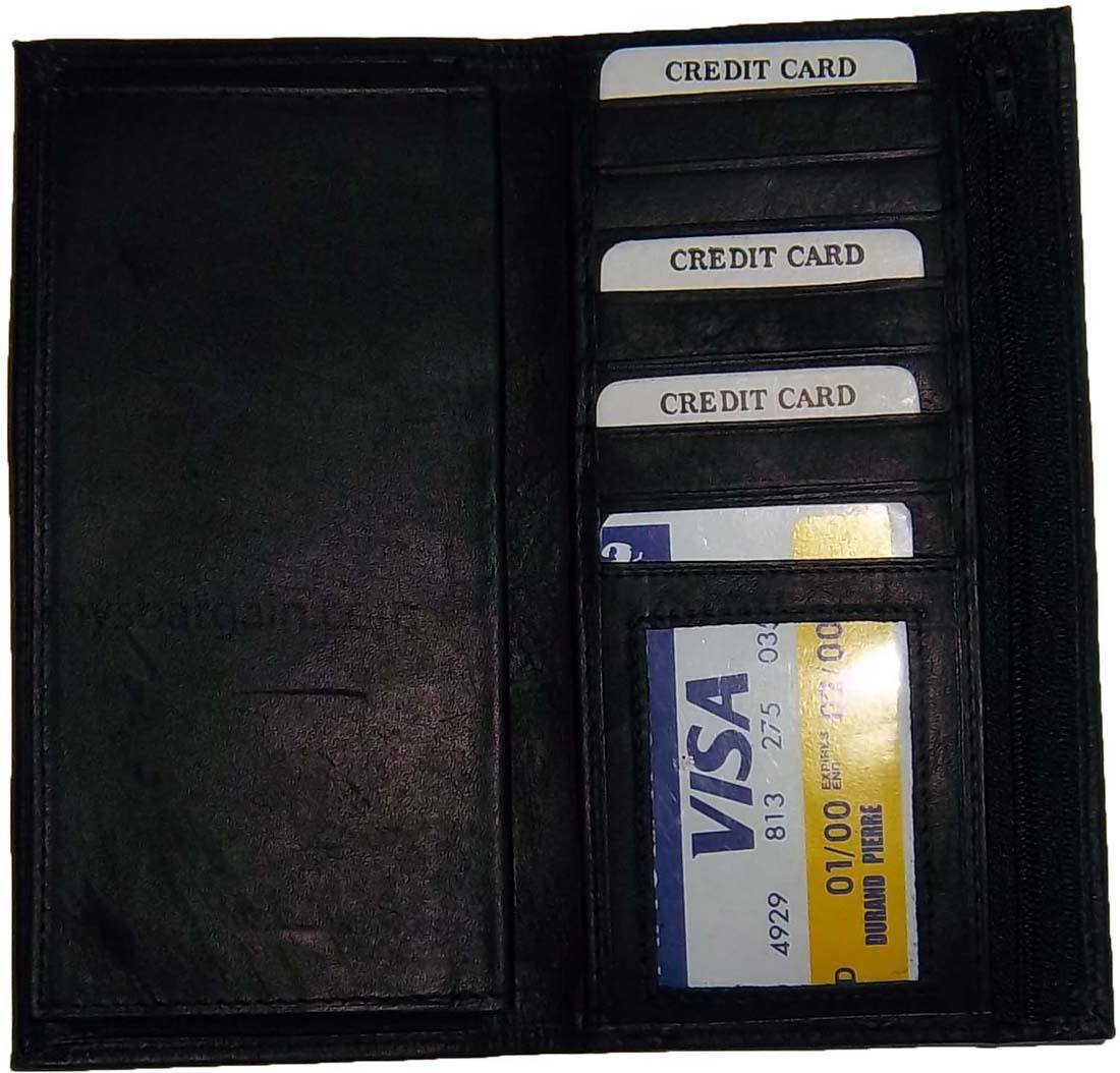 Checkbook wallet Leather Checkbook cover. Credit card wallet zip change purse BN - Image 9