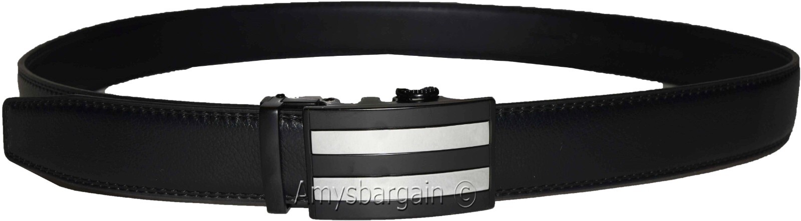 Genuine leather men's ratchet belt men’s casual adjustable automatic buckle 50”* - Image 13