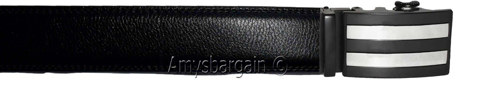 Genuine leather men's ratchet belt men’s casual adjustable automatic buckle 50”* - Image 5