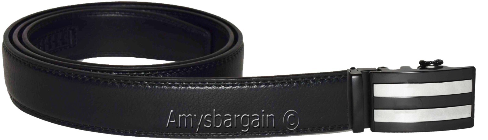 Genuine leather men's ratchet belt men’s casual adjustable automatic buckle 50”* - Image 9