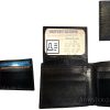 Italian Styled Woven Printed Leather man's bi fold wallet 2 billf slot 6 card ID