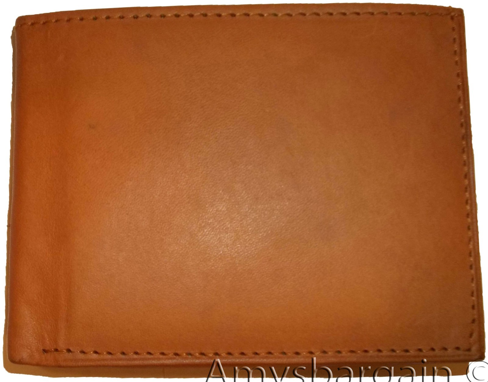 Lat of 2 New Man's Bifold Leather Wallet, 12 Credit Cards, 2 Tan Billfolds new - Image 6