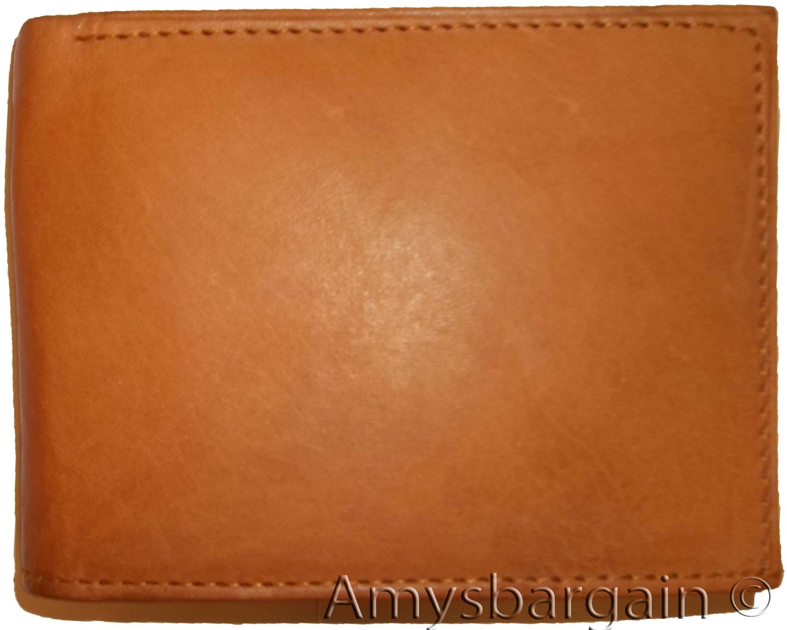 Lat of 2 New Man's Bifold Leather Wallet, 12 Credit Cards, 2 Tan Billfolds new - Image 7