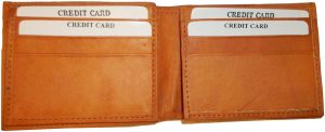 Lat of 2 New Man's Bifold Leather Wallet, 12 Credit Cards, 2 Tan Billfolds new - Image 8
