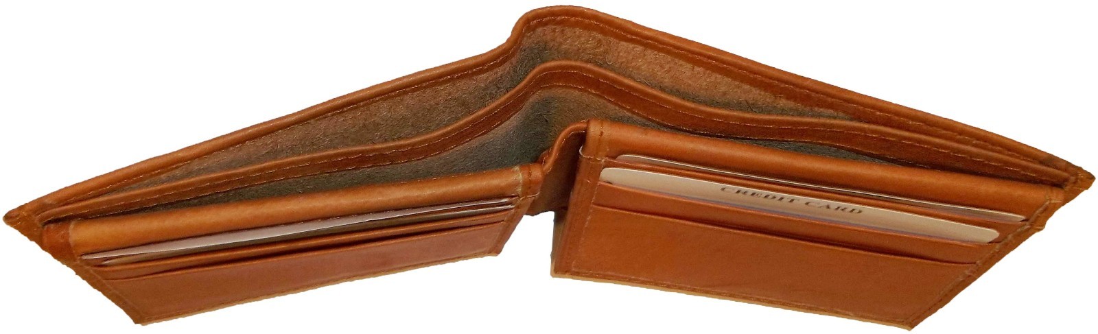 Lat of 2 New Man's Bifold Leather Wallet, 12 Credit Cards, 2 Tan Billfolds new - Image 10