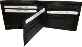 Leather 2-in-1 Man's Wallet 9 Card Space 2 ID window coin purse 2.5 bill packets