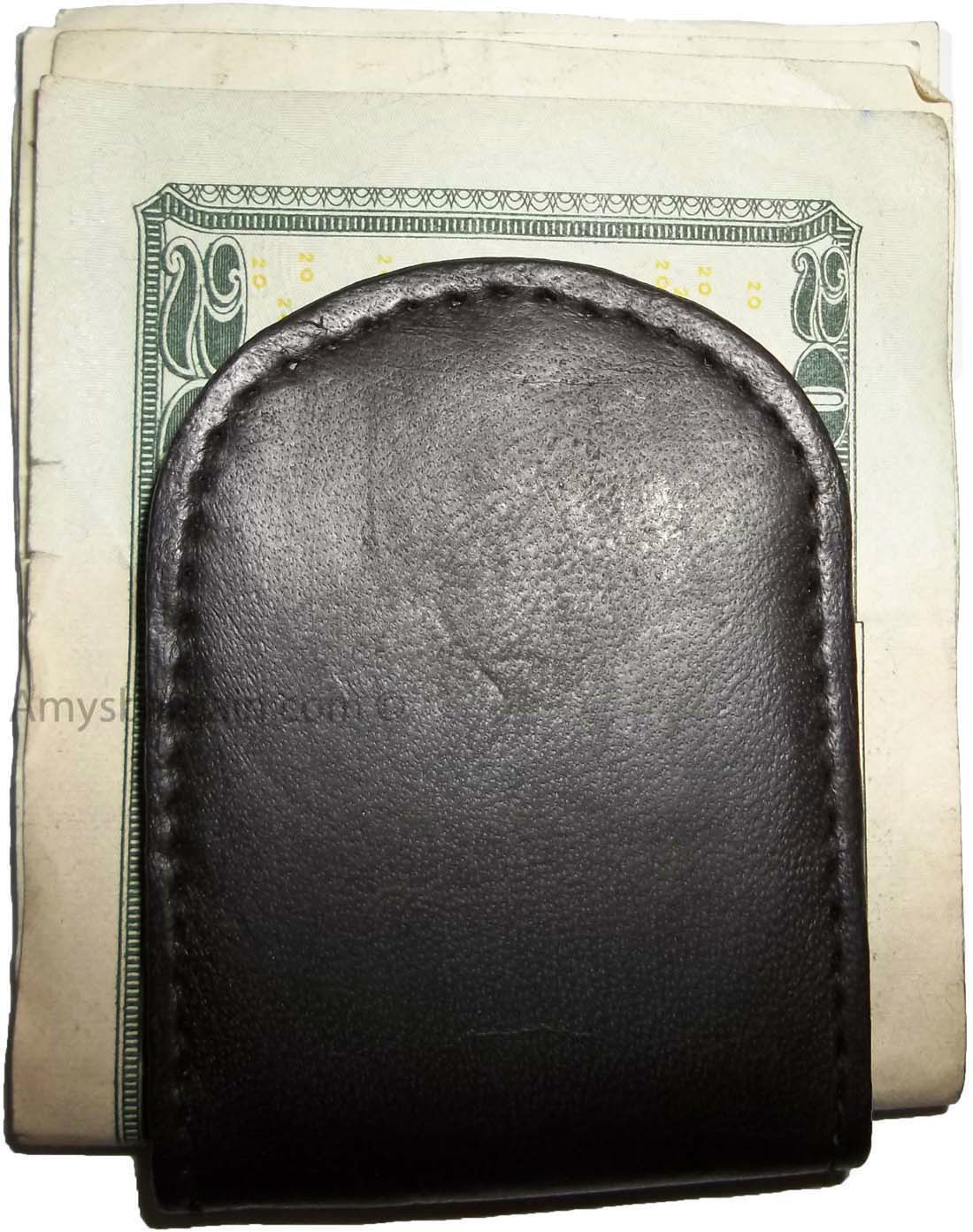 Leather Money Clip, magnetic money clip, Holds a stock of bills, Brand new