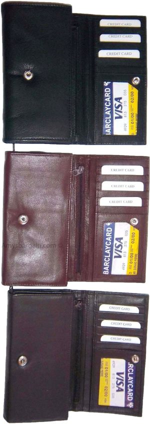 Leather checkbook wallet compact wallet zip wallet change purse new wallet BN - Image 3