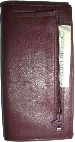 Leather checkbook wallet compact wallet zip wallet change purse new wallet BN - Image 6