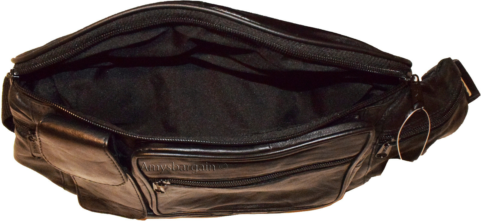 Leather waist pouch large waist bag leather bag Fanny pack sports bag 5 pockets* - Image 7