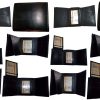 Lot of 12 New Trifold Leather Man’s wallet 2 ID 2 billfold Black 6 card wallets