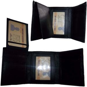 Lot of 12 New Trifold Leather Man’s wallet 2 ID 2 billfold Black 6 card wallets - Image 7