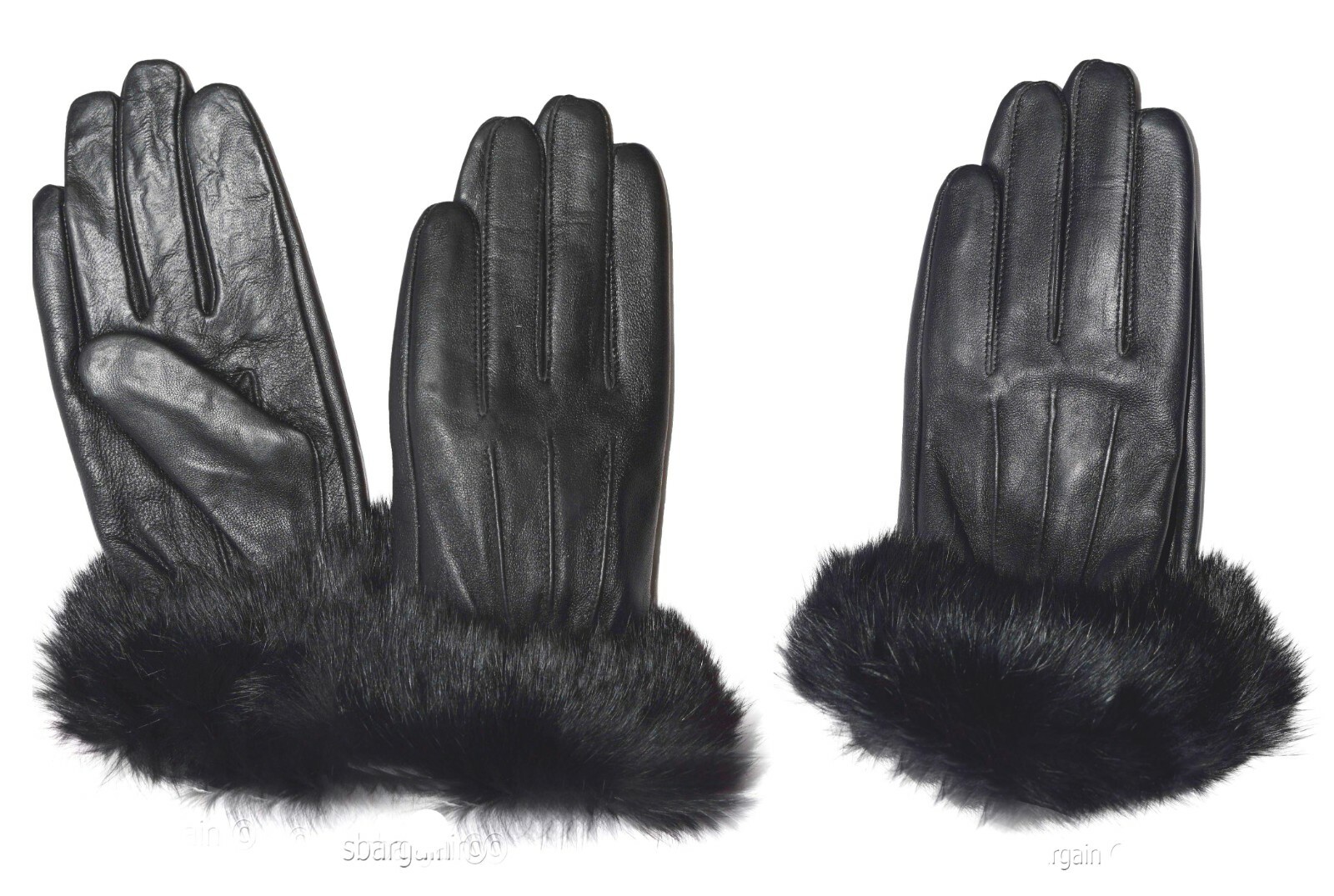 Lot of 2. Leather Gloves. Real fur. Size XL Women's Gloves winter gloves - Image 12