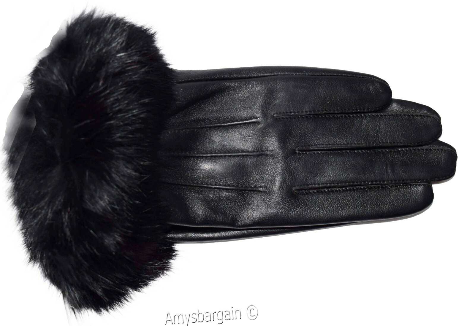 Lot of 2. Leather Gloves. Real fur. Size XL Women's Gloves winter gloves - Image 10