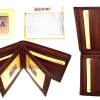 Lot of 2 Leather men's Bifold wallet Tan Billfold wallet 9 Card 3 ID New in Box